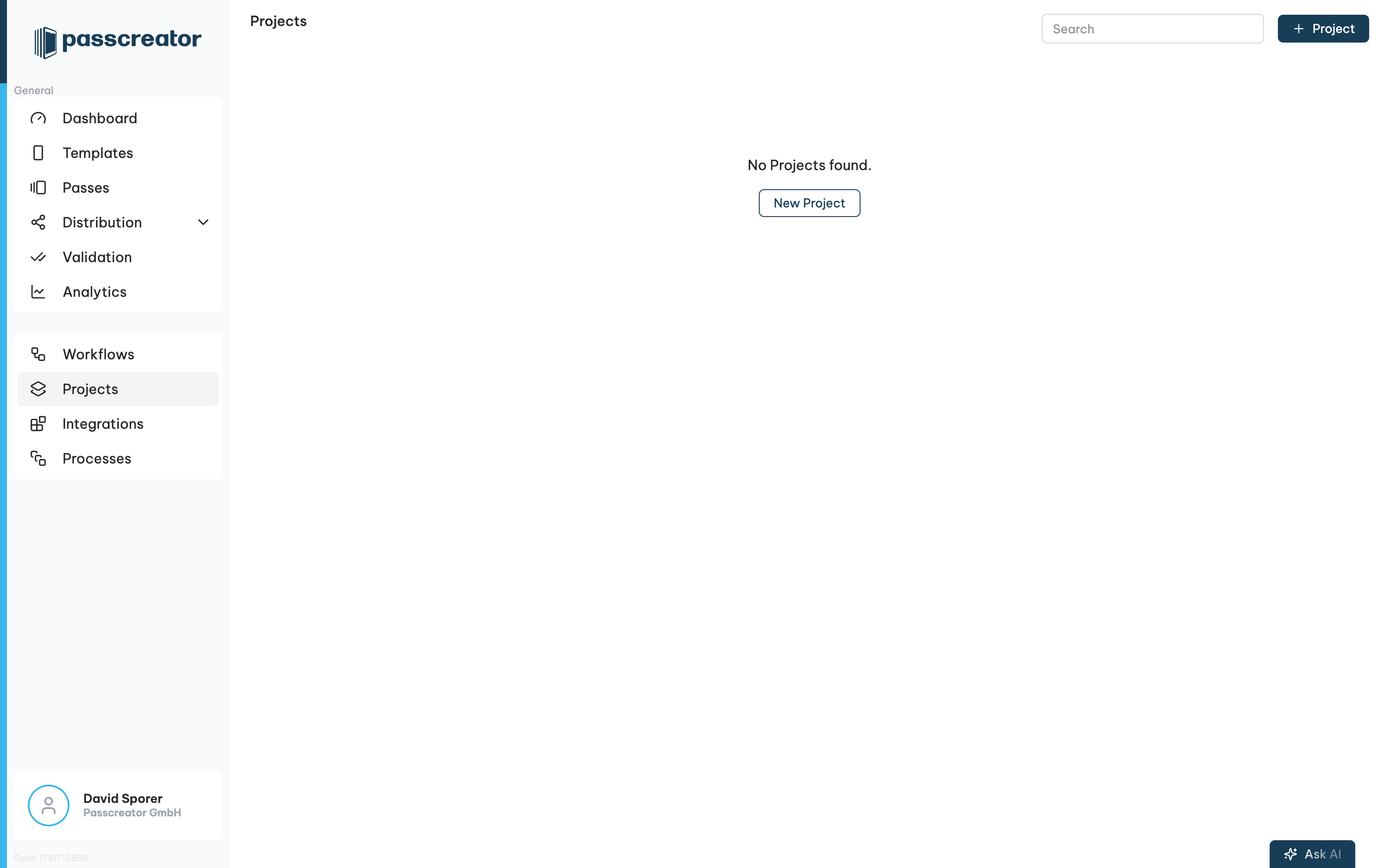 The Add Project form with the bundles option selected